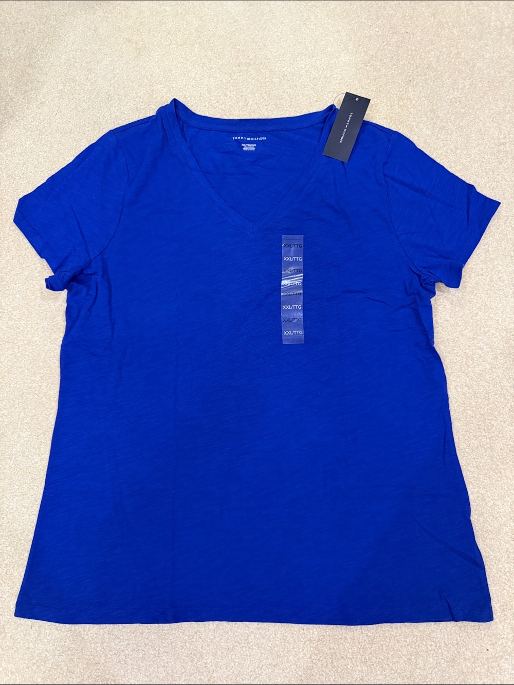 Tommy Hilfiger Women's V-Neck Tee in Royal Blue
